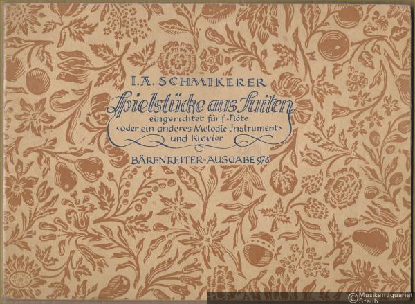  - Spielstücke aus Suiten, eingerichtet für f-Flöte (oder ein anderes Melodie-Instrument) und Klavier (1698) (= Bärenreiter-Ausgabe 976).