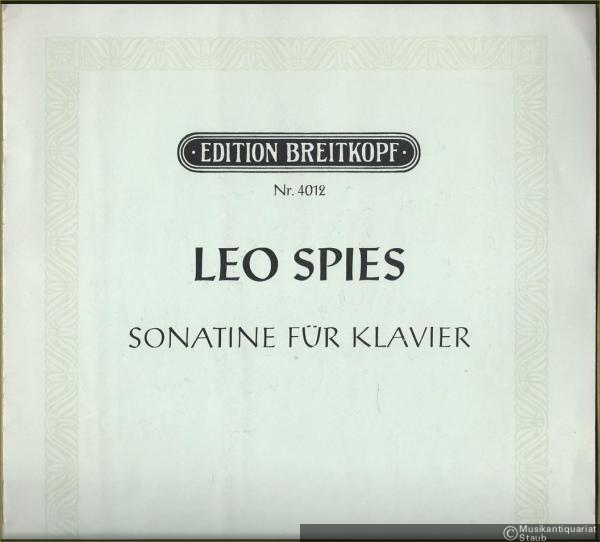 - Sonatine für Klavier (1958) (= Edition Breitkopf, Nr. 4012).