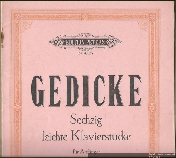  - Sechzig leichte Klavierstücke für Anfänger, Opus 36, Heft I (= Edition Peters, Nr. 4702a).