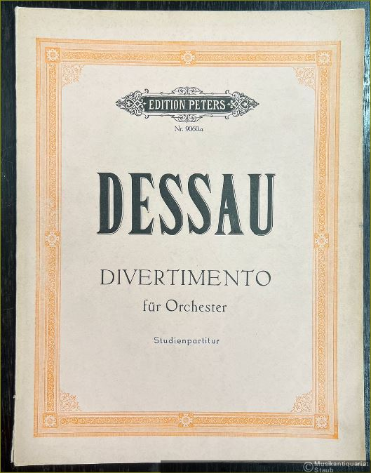  - Divertimento für Orchester (1964) (= Edition Peters, Nr. 9060[a]). Studienpartitur.