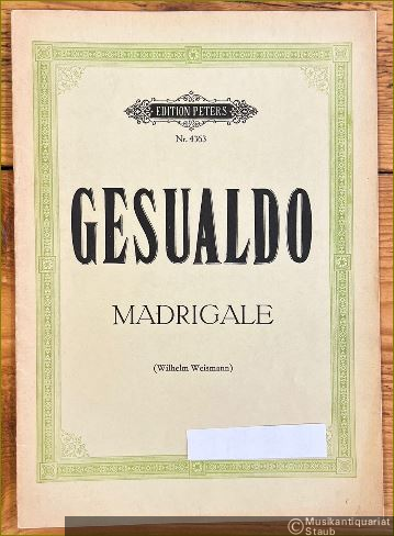  - 8 Madrigale für fünfstimmigen Chor (= Edition Peters, Nr. 4363).