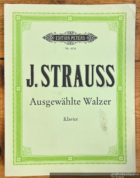  - Ausgewählte Walzer (= Edition Peters, Nr. 4318). Ausgabe für Klavier.