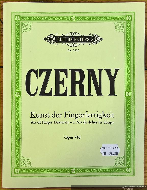  - Kunst der Fingerfertigkeit, Opus 740 / Art of Finger Dexterity / L'Art de delier les doigts (= Edition Peters, Nr. 2412).