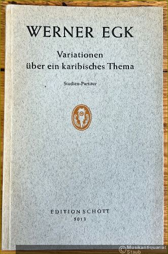  - Variationen über ein karibisches Thema (= Edition Schott 5013). Studienpartitur.
