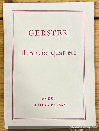  - Zweites Streichquartett (= Edition Peters, Nr. 4683a) [Taschenpartitur].