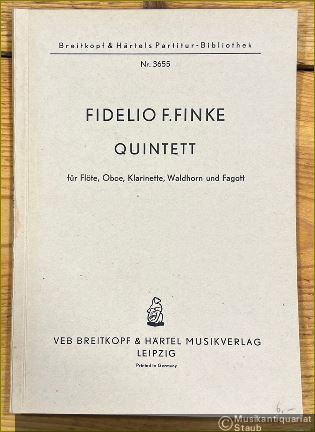  - Quintett für Flöte, Oboe, Klarinette, Waldhorn und Fagott (1955) (= Breitkopf & Härtels Partitur-Bibliothek, Nr. 3655). Studienpartitur.