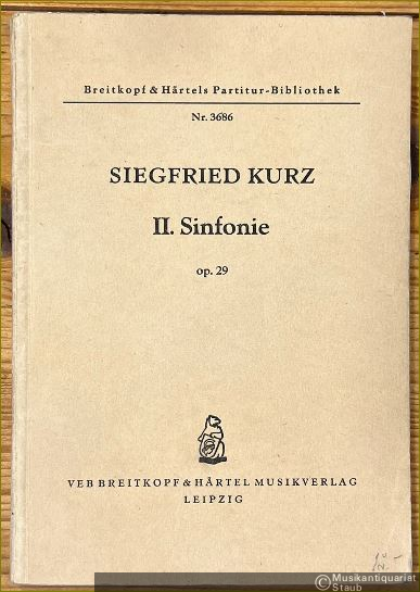  - II. Sinfonie op. 29 (= Breitkopf & Härtels Partitur-Bibliothek, Nr. 3686).