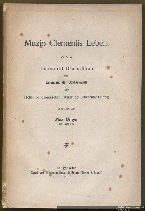  - Muzio Clementis Leben.