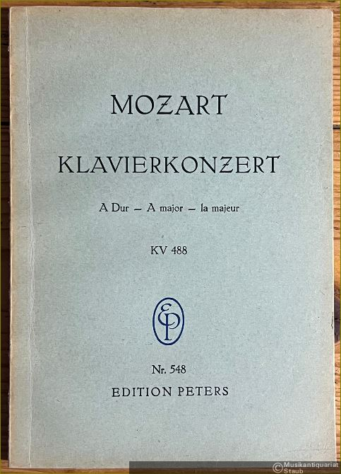  - Klavierkonzert A-Dur KV 488. Mit Kadenz des Komponisten (= Edition Peters Nr. 548). Taschenpartitur.