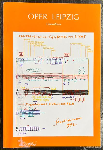  - Programmbuch Oper Leipzig: Freitag aus Licht. Oper in einem Gruß und zwei Akten und Abschied für 5 musikalische Darsteller. Uraufführung.