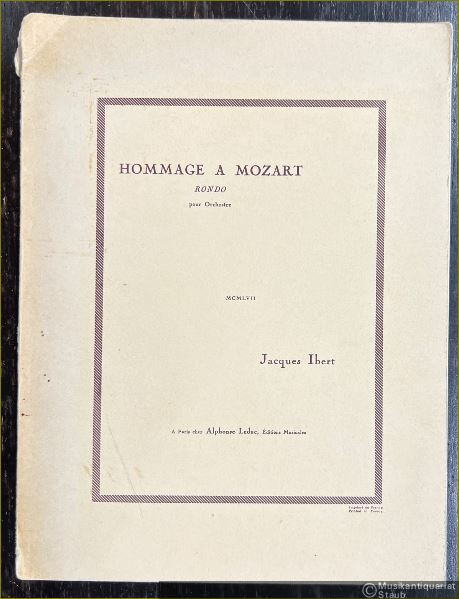  - Hommage a Mozart. Rondo pour Orchestre [Partitur].