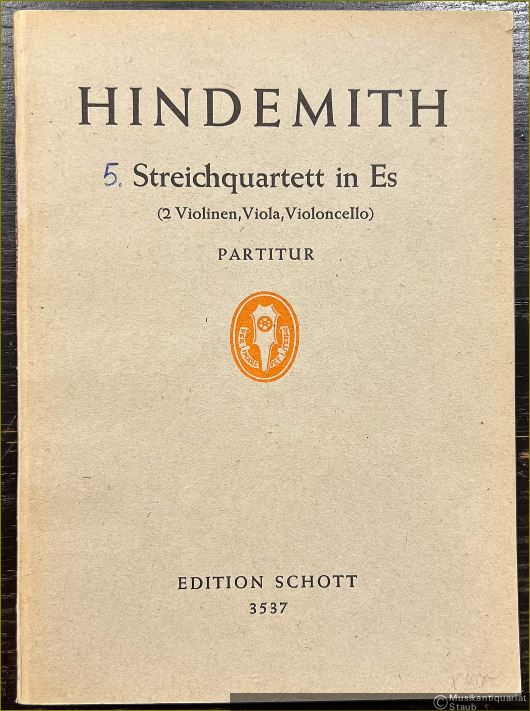  - Streichquartett in Es für 2 Violinen, Viola und Violoncello (1943) (= Edition Schott, Nr. 3537). Studien-Partitur.