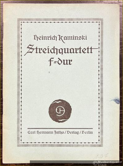  - Streichquartett F-Dur [Partitur].