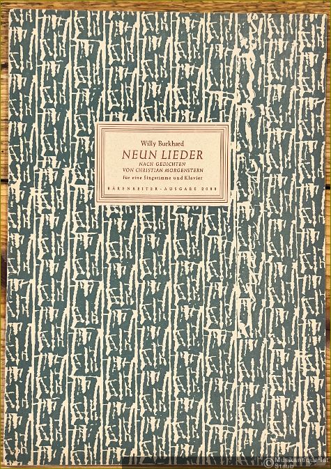  - Neun Lieder nach Gedichten von Christian Morgenstern für eine Singstimme und Klavier, Op. 70 (= Bärenreiter-Ausgabe 2088).