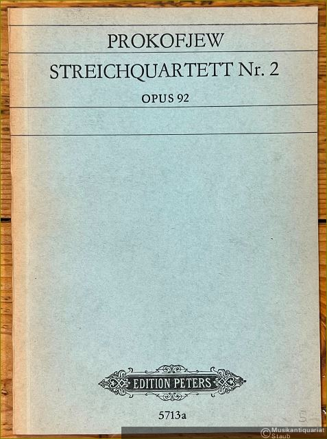  - Streichquartett Nr. 2, Opus 92 / String Quartet / Quatuor a Cordes (= Edition Peters, Nr. 5713a) [Studienpartitur].