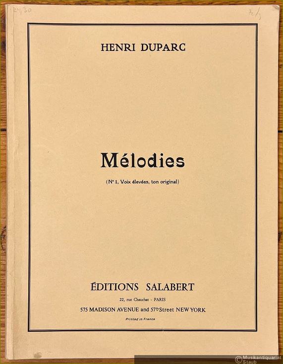  - Melodies (No. 1, Voix elevees, ton original). 