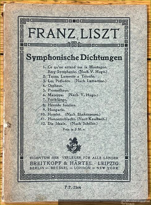  - Festklänge (= Franz Liszt. Symphonische Dichtungen für Orchester, Nr. 7. Partitur-Bibliothek 2364) [Taschenpartitur].