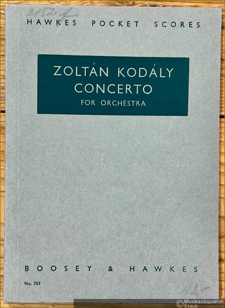  - Concerto for Orchestra (= Hawkes Pocket Scores, No. 703) [Studienpartitur].