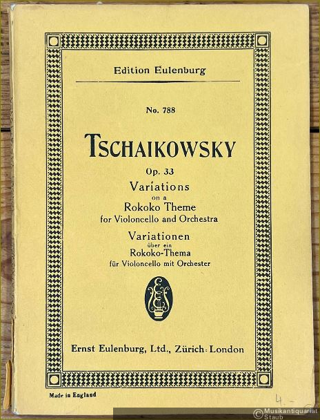  - Variationen über ein Rokoko-Thema für Violoncello mit Orchester, Op. 33 (= Edition Eulenburg, No. 788). Taschenpartitur.