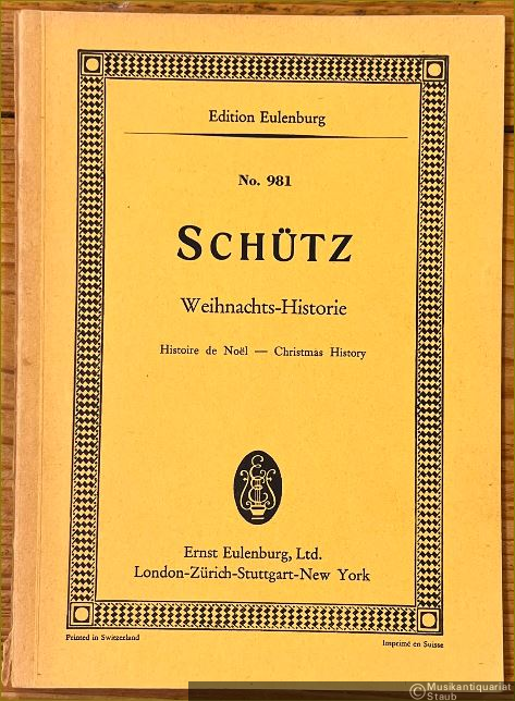  - Weihnachts-Historie / Histoire de Noel / Christmas History (= Edition Eulenburg, No. 981).