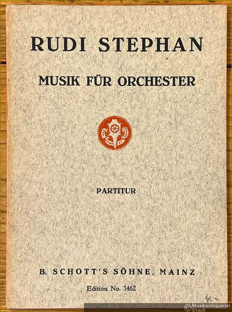  - Musik für Orchester in einem Satz (= Edition Schott, No. 3462). Partitur.