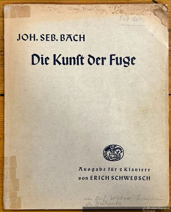  - Die Kunst der Fuge [BWV 1080]. Ausgabe für zwei Klaviere.
