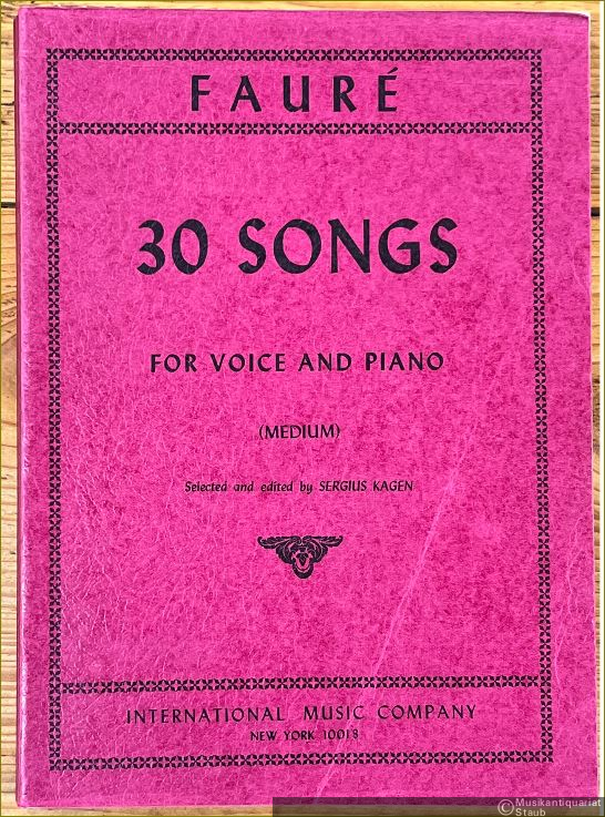  - 30 Songs for Voice and Piano (Medium).