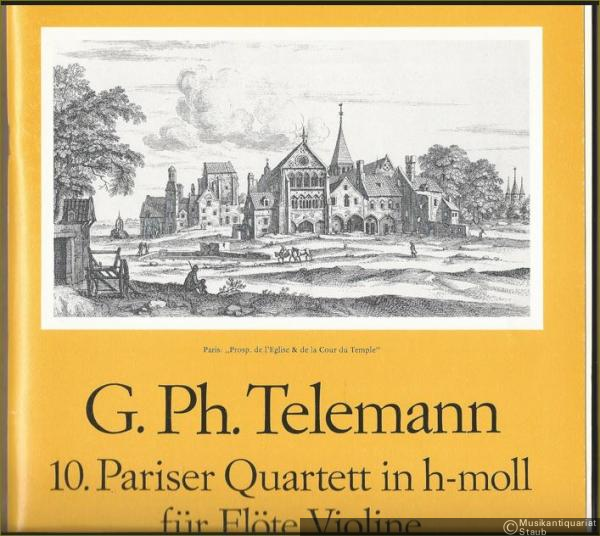  - 10. Pariser Quartett in h-Moll für Flöte, Violine, Viola da gamba oder Violoncello und Basso continuo (= Aurea Amadeus, Nr. 148). Partitur und Stimmen.