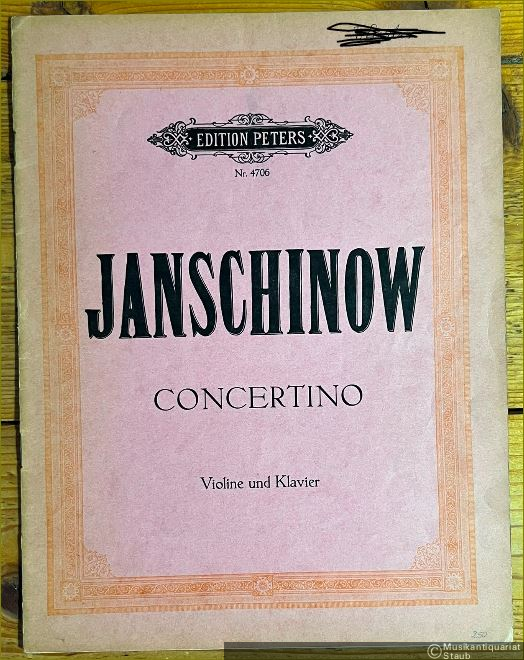  - Concertino im russischen Stil für Violine und Klavier, Op. 35 (= Edition Peters, Nr. 4706).