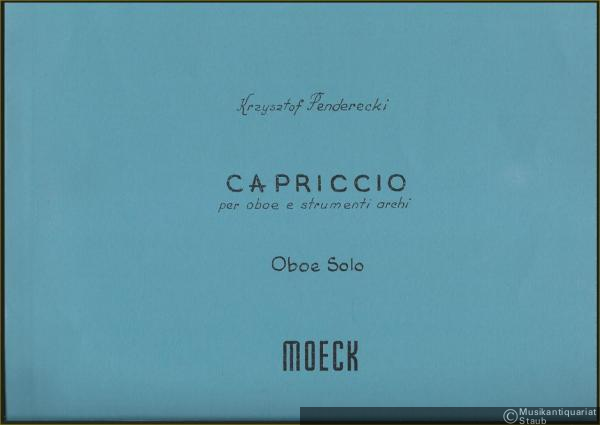  - Capriccio per oboe e strumenti archi. Oboe solo.