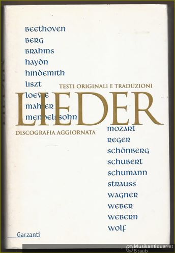  - Lieder. Testi originali e traduzioni. Discografia aggiornata.