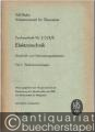 Fachwortheft Nr. 2 D/R/E. Elektrotechnik. Anschluß- und Verbindungselemente. Teil 1: Starkstromanlagen.