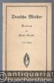 Deutsche Meister. Reden von Peter Raabe (= Von deutscher Musik, Band 58).