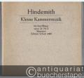 Kleine Kammermusik für fünf Bläser opus 24 Nr. 2 (= Edition Schott, Nr. 4389). Stimmen.