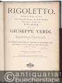 Rigoletto. Oper in drei Acten. Wollständiger [!] Clavierauszug mit deutschem und italienischem Texte.