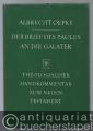Der Brief des Paulus an die Galater (= Theologischer Handkommentar zum Neuen Testament in neuer Bearbeitung, Band 9).