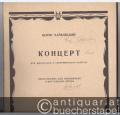 Koncert dlja violontscheli i simfonitscheskogo orchestra [for violoncello and symphony orchestra]. Violoncello und Pianoforte.