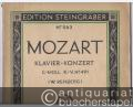 Klavier-Konzert in C-Moll KV 491 (= Edition Steingräber, Nr. 563). Mit unterlegtem II. Klavier (Orchesterpart).
