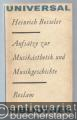 Aufsätze zur Musikästhetik und Musikgeschichte (= Reclams Universal-Bibliothek 740).