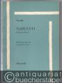 Nabucco (Nebukadnezar). Oper in vier Akten von Temistocle Solera (= Edition Ricordi). Klavierauszug mit deutschem Text.