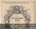 Joh. Sebastian Bachs Werke. Für Orchester, Nr. 3, Ouvertüre in D-Dur (= Breitkopf & Härtels Orchesterbibliothek, Nr. 2603 a/b). Cembalo mit 10 Stimmheften. [nur 6 Stimmen vorhanden].