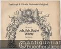 Musik (Bücher/Noten) » Noten/Partituren - Joh. Sebastian Bachs Werke. Für Orchester, Nr. 3, Ouvertüre in D-Dur (= Breitkopf & Härtels Orchesterbibliothek, Nr. 2603 a/b). Cembalo mit 10 Stimmheften. [nur 6 Stimmen vorhanden].