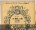 Musik (Bücher/Noten) » Noten/Partituren - Joh. Sebastian Bachs Werke. Für Orchester, Nr. 3, Ouvertüre in D-Dur (= Breitkopf & Härtels Orchesterbibliothek, Nr. 2603 a/b). Cembalo mit 10 Stimmheften. [nur 6 Stimmen vorhanden].