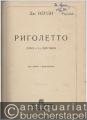 Musik (Bücher/Noten) » Noten/Partituren - Rigoletto. Opera v 3-ch dejstviach [Oper in 3 Akten]. Klavierauszug.