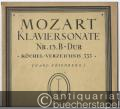 Klaviersonate Nr. 13 B-Dur, Köchel-Verzeichnis 333 (= Tonmeister-Ausgabe, Nr. 96).