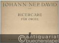 Ricercare für Orgel (1925).