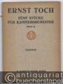Fünf Stücke für Kammerorchester, Op. 33 (= Edition Schott, Nr. 3471). Taschenpartitur.