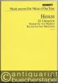 El Cimarron. Rezital für vier Musiker (1969/70) / Recital for four Musicians (= Edition Schott, Musik unserer Zeit, Nr. 6327). Studien-Partitur.