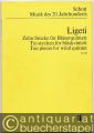 Zehn Stücke für Bläserquintett (1968) / Tio stycken för blaskvintett / Ten pieces for wind quintet (= Edition Schott, Musik des 20. Jahrhunderts, Nr. 6304). Studien-Partitur.