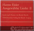 Ausgewählte Lieder II: Lieder nach Texten von Bertolt Brecht. Für Singstimme und Klavier (= DVfM 9082).